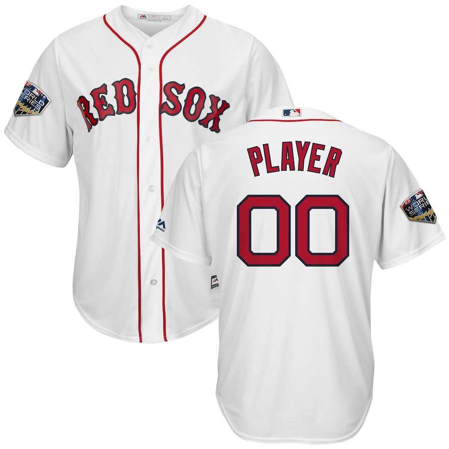 Red Sox White Men's 2018 World Series Cool Base Customized Jersey,We sell and wholesale Red Sox White Men's 2018 World Series Cool Base Customized Jersey on line form chian!